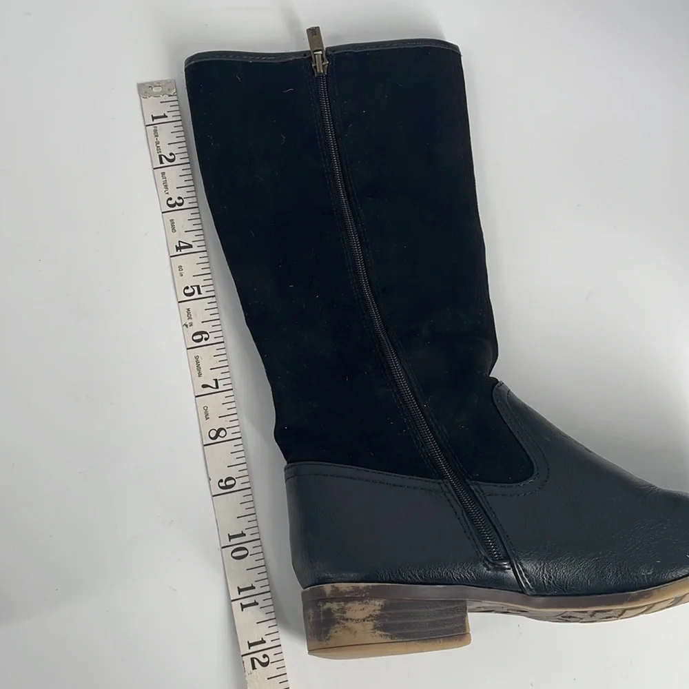 Lucky Brand Willa Girls Black Riding Boots Size 4M